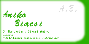 aniko biacsi business card