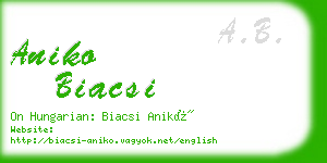 aniko biacsi business card